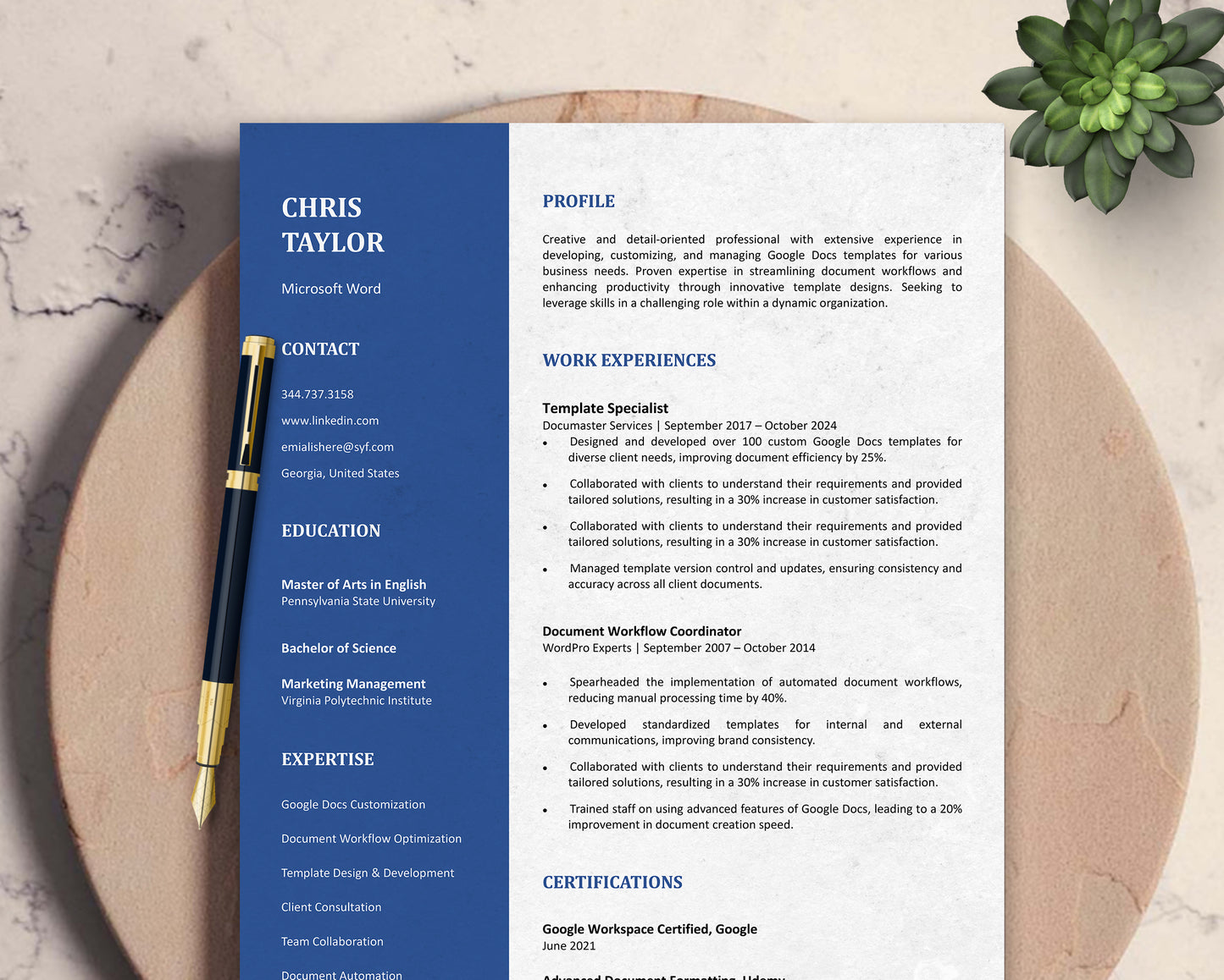 Microsoft Word Resume Template