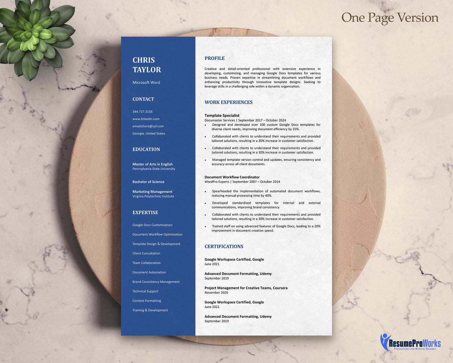 Microsoft Word Resume Template