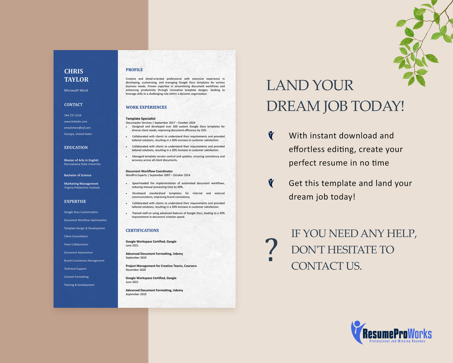 Microsoft Word Resume Template